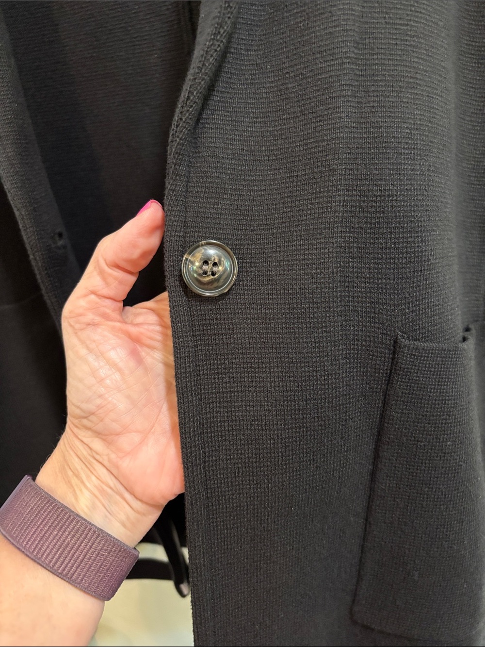 Minnie Rose Black Knit Sweater Blazer Jacket Medium NWT Cotton Blend - Picture 7 of 10
